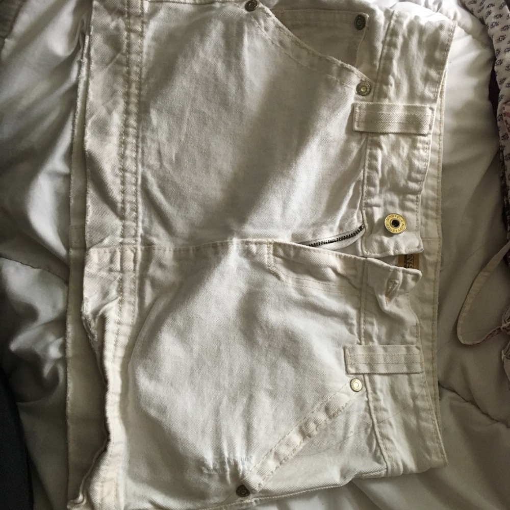 White mini skirt